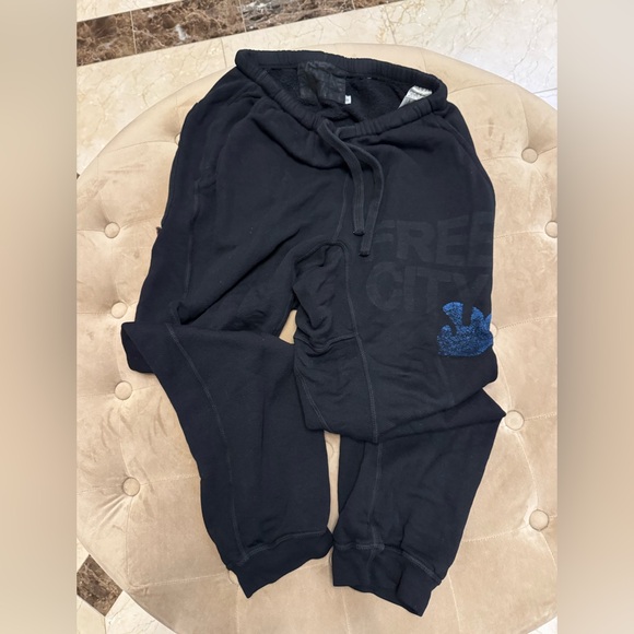 Freecity Black Joggers with Blue Logo